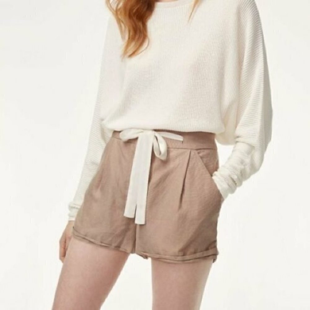 Aritzia Wilfred Free Allegra Linen Tie Waist Shorts - Picture 2 of 14
